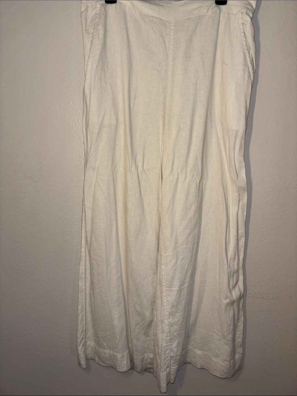 Free People White Linen-Blend Pants